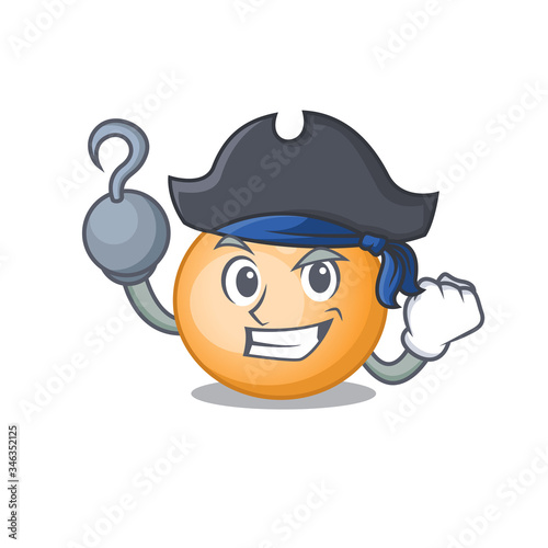 Staphylocuccus aureus cartoon design style as a Pirate with hook hand and a hat