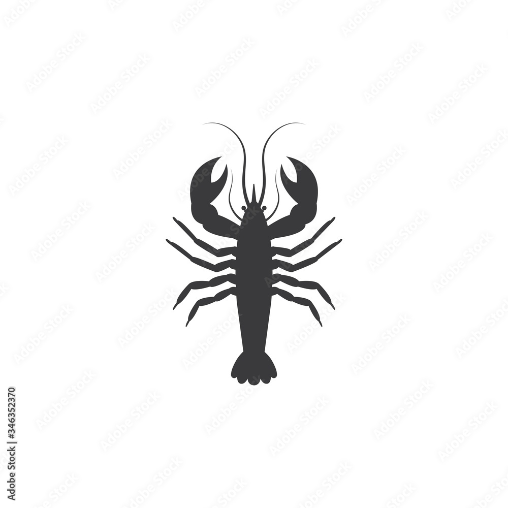 Obraz premium Shrimp logo vector