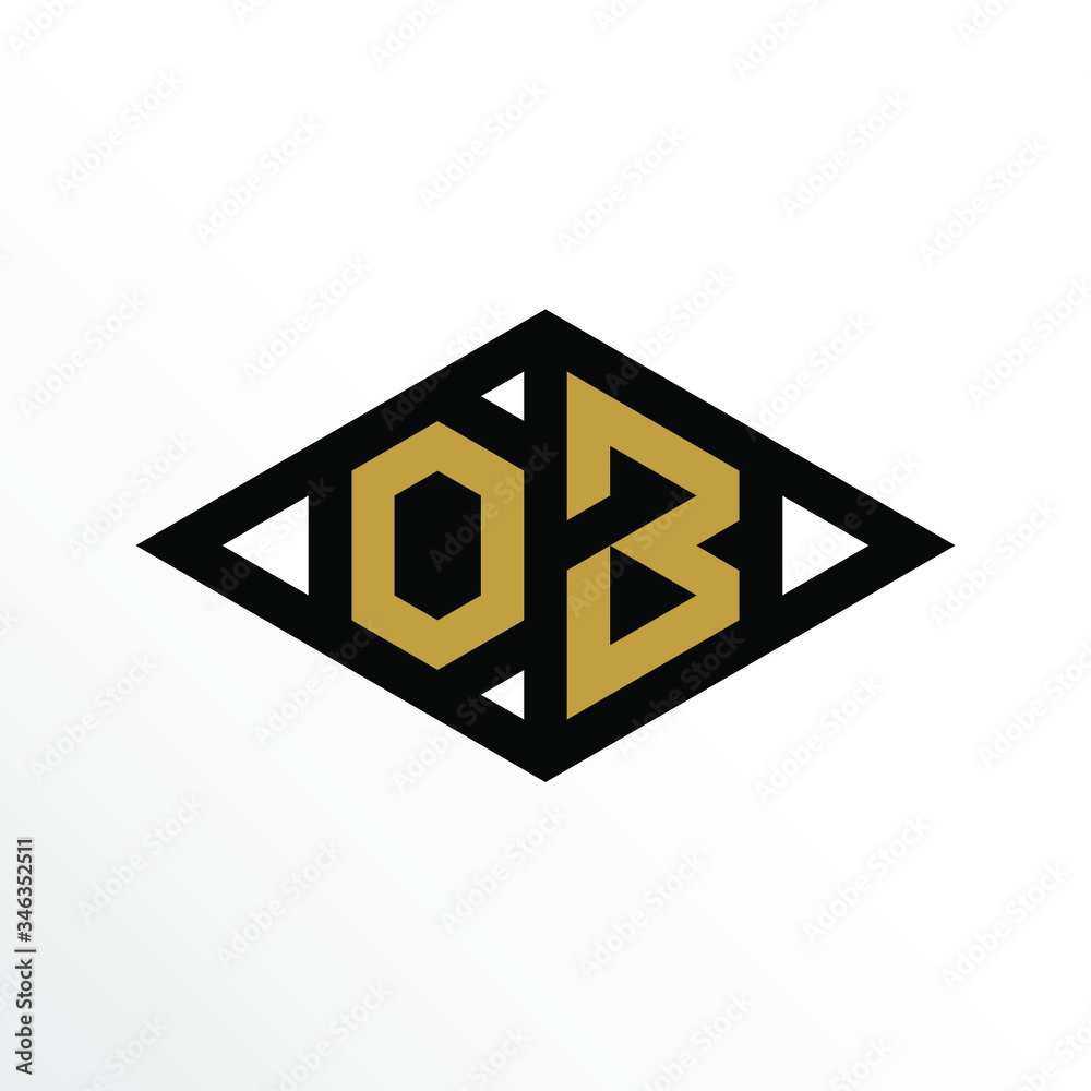 Initial Letter OB Geometric Abstract Diamond Shape Logo Design Initial Letter OB Geometric Abstract Diamond Shape Logo Design