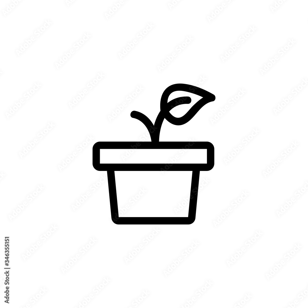 small plant in flower pot icon vector. small plant in flower pot sign. isolated contour symbol illustration small plant in flower pot icon vector. small plant in flower pot sign. isolated contour symbol illustration
