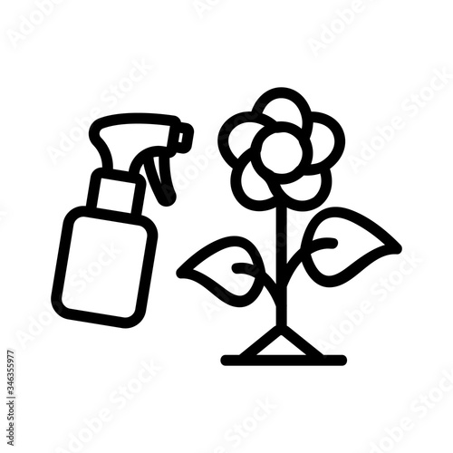 spraying flower dispenser icon vector. spraying flower dispenser sign. isolated contour symbol illustration