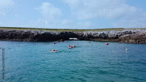 Landscapes from a tourist boat in the Marietas Islands National Park, Banderas Bay, Pacific Ocean, Riviera Nayarit, Nayarit State, Mexico, Central America, America photo