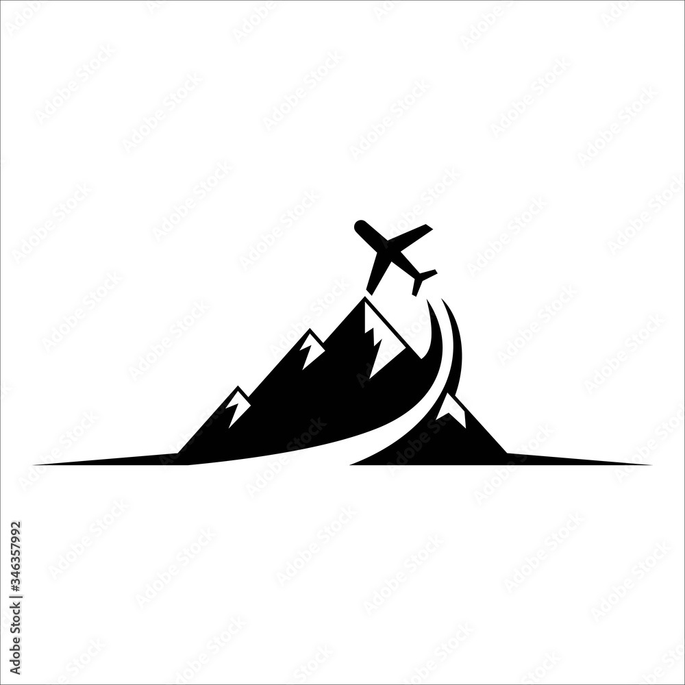 Mountains logo design vector template
