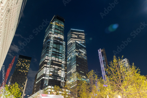 Photography skyscrapers at night