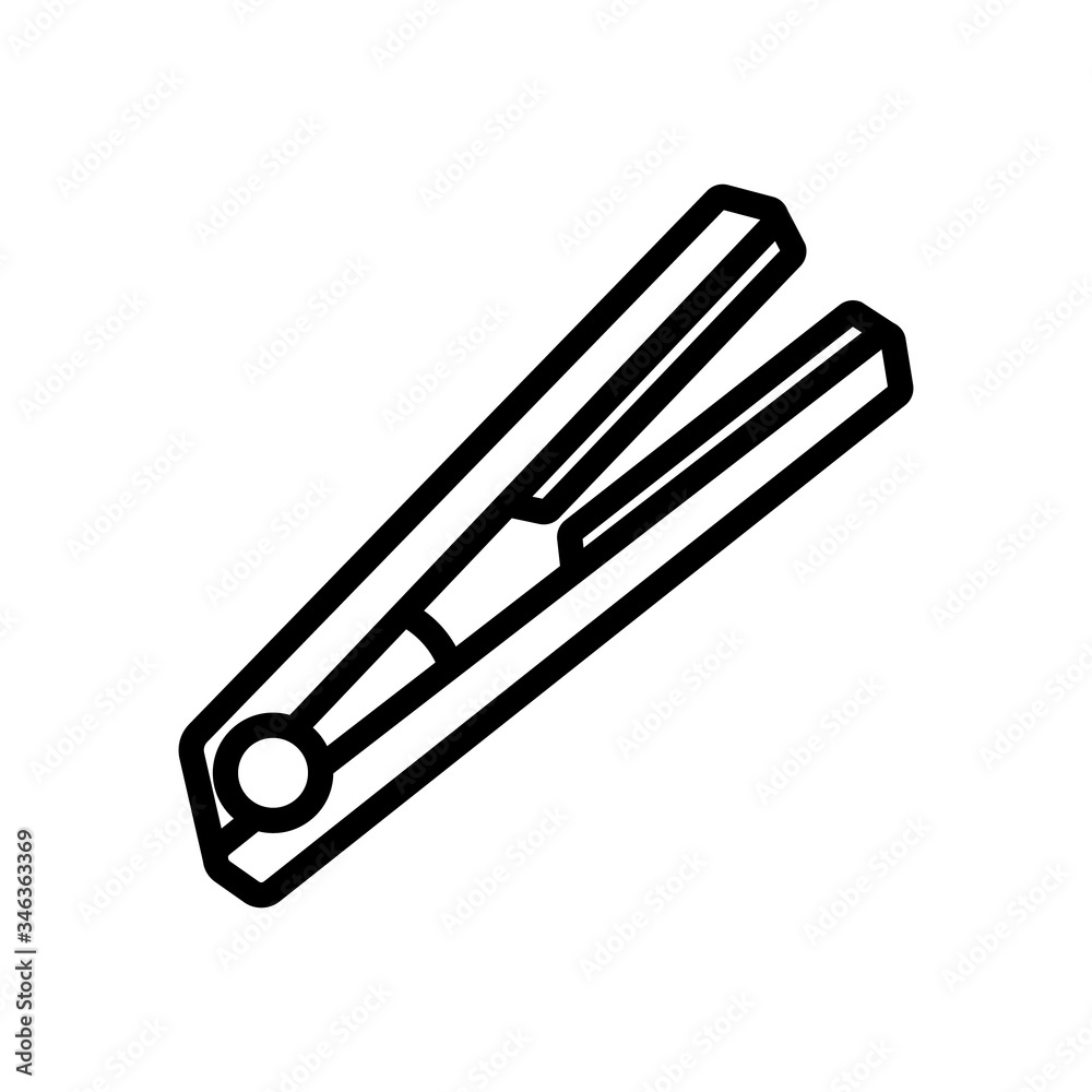 hair straightener with protective nozzles icon vector. hair straightener with protective nozzles sign. isolated contour symbol illustration hair straightener with protective nozzles icon vector. hair straightener with protective nozzles sign. isolated contour symbol illustration
