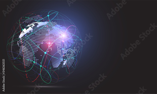 Global network connection. World map point and line composition concept of global business. Vector Illustration