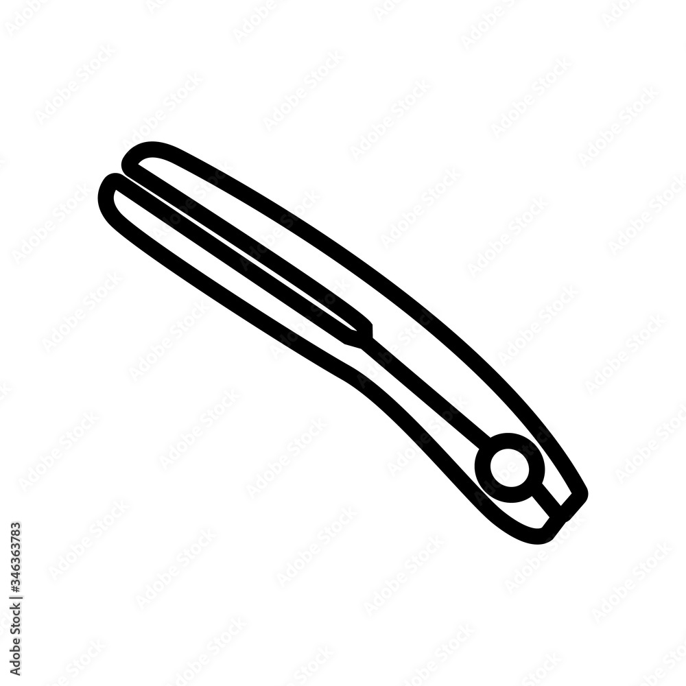 closed hair straightener icon vector. closed hair straightener sign. isolated contour symbol illustration closed hair straightener icon vector. closed hair straightener sign. isolated contour symbol illustration