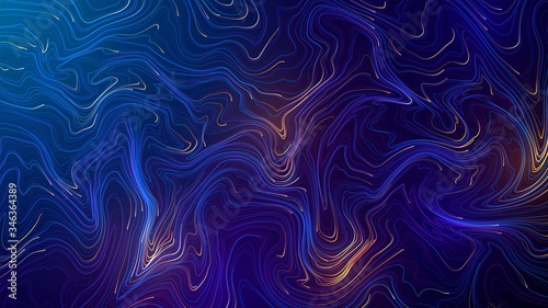 Abstract background with luminous curved lines, cartographic stylized pattern