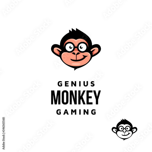 Smiley Monkey Face Wearing Glasses