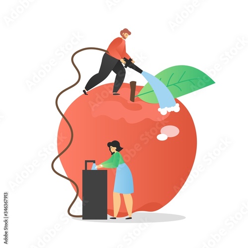 Personal and food hygiene, coronavirus prevention measures, vector flat illustration