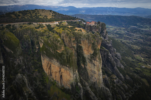 Monastery on a high steep rock, Meteora, Greece