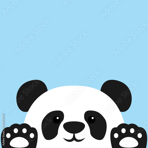 Cute panda waving paw, vector illustration