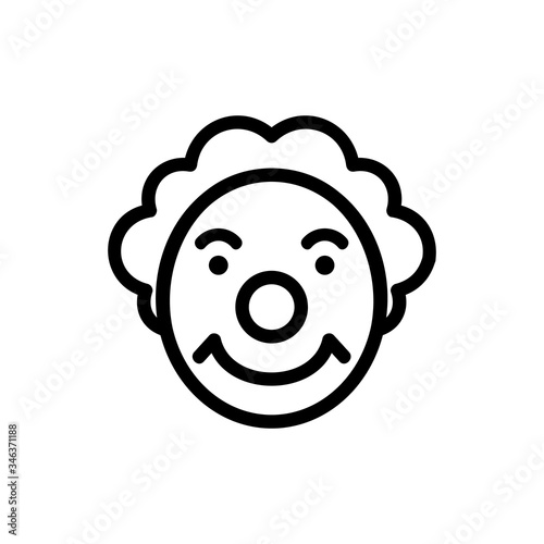 circus character with sly smile icon vector. circus character with sly smile sign. isolated contour symbol illustration