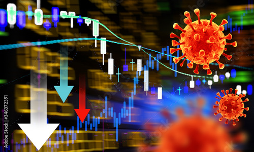 Stock Market Stock Price Fall Graph due to Coronavirus