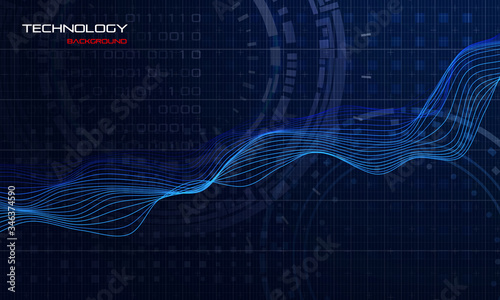 Abstract wave background. Technology concept illustration. Sound wave visualisation.