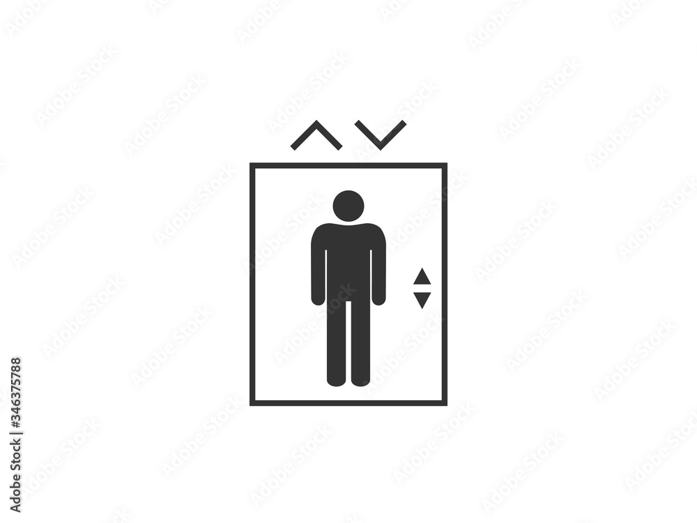 Elevator, lift icon. Vector illustration, flat design. Elevator, lift icon. Vector illustration, flat design.