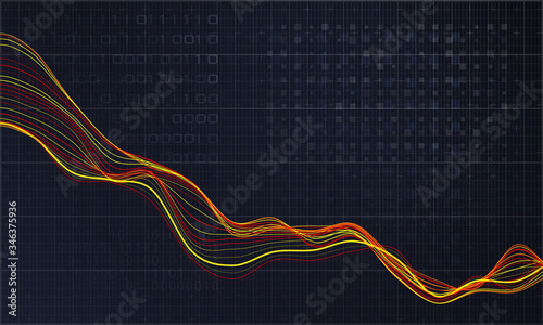 Abstract wave background. Technology concept illustration. Sound wave visualisation.