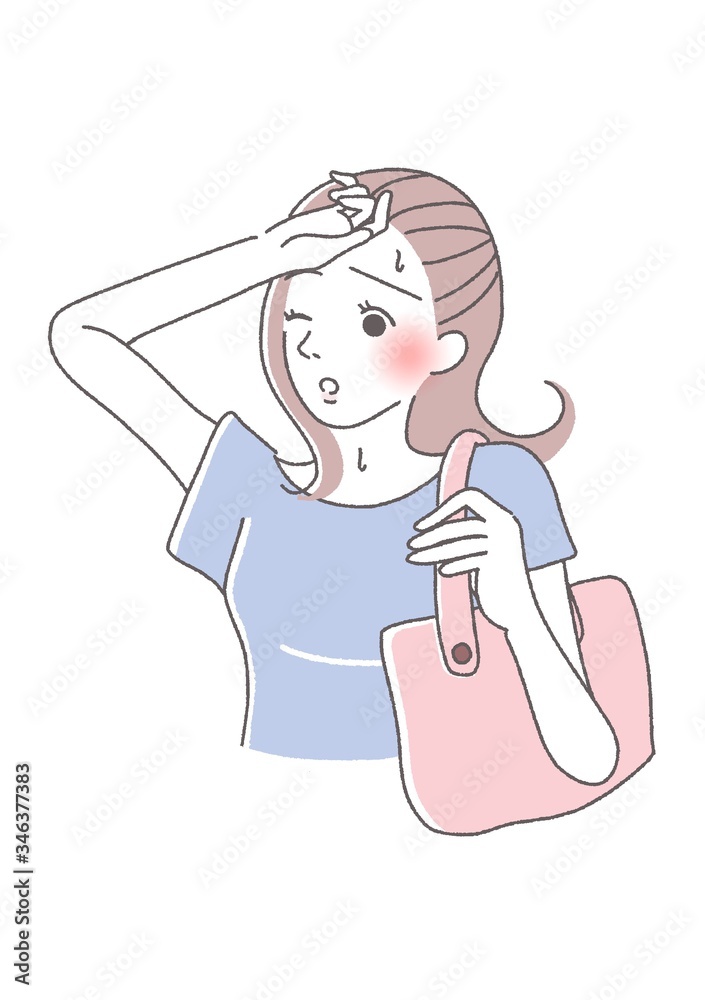 熱中症の女性 熱中症の女性