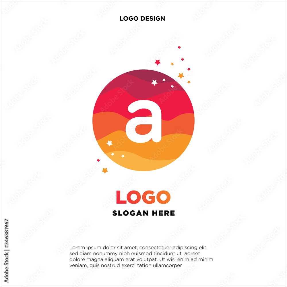 A letter colorful logo in the circle. Vector design template elements for your application or company identity.