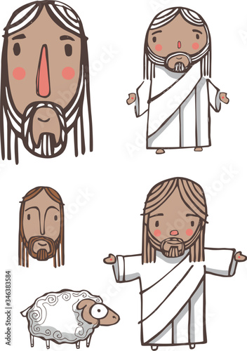 Jesus Christ Good Shepherd illustration