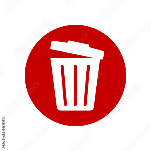 trashcan and delete icon on computer photo