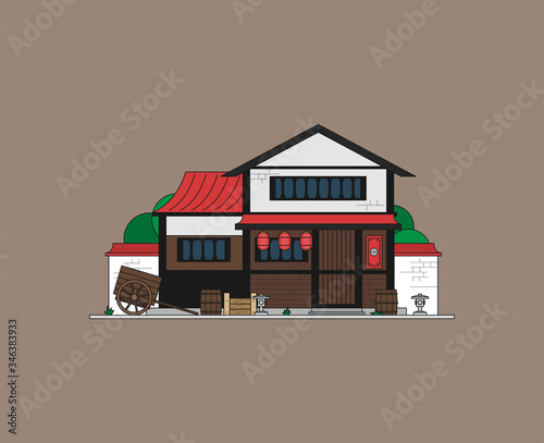 Japan country design template in flat design style isolated on color background
