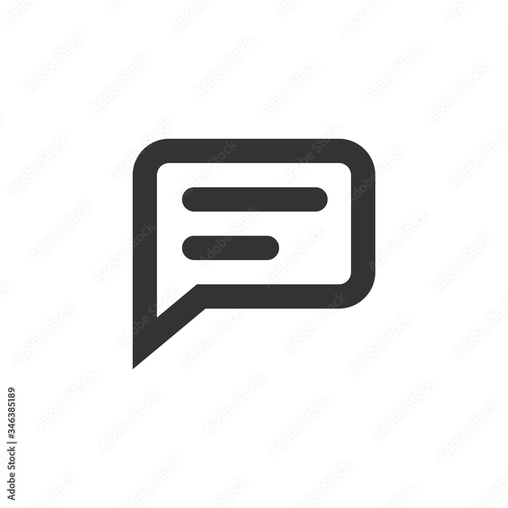 Speech bubble and dialog balloon line style vector icon. Isolated chat sign on white background Speech bubble and dialog balloon line style vector icon. Isolated chat sign on white background