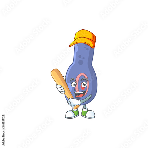 Clostrisium botulinum cartoon design concept of hold baseball stick