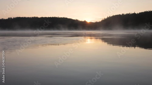 Wallpaper Mural In the Siberian taiga in the early morning at dawn the sun's rays are reflected in the surface of the river Torontodigital.ca