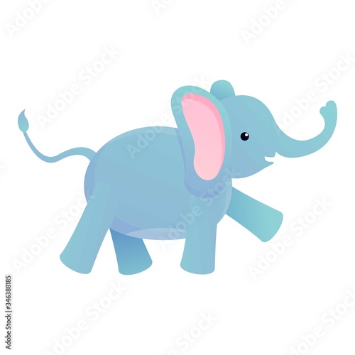 Walking happy elephant icon. Cartoon of walking happy elephant vector icon for web design isolated on white background
