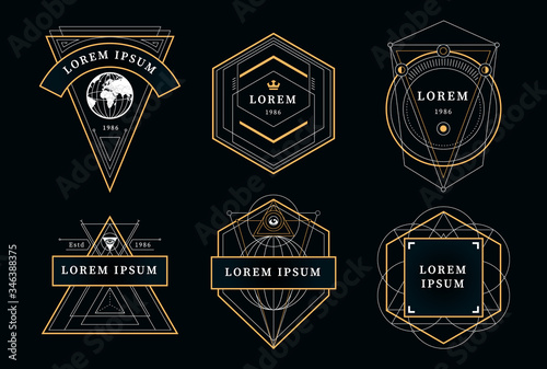 Vintage Geometric Vector Emblems