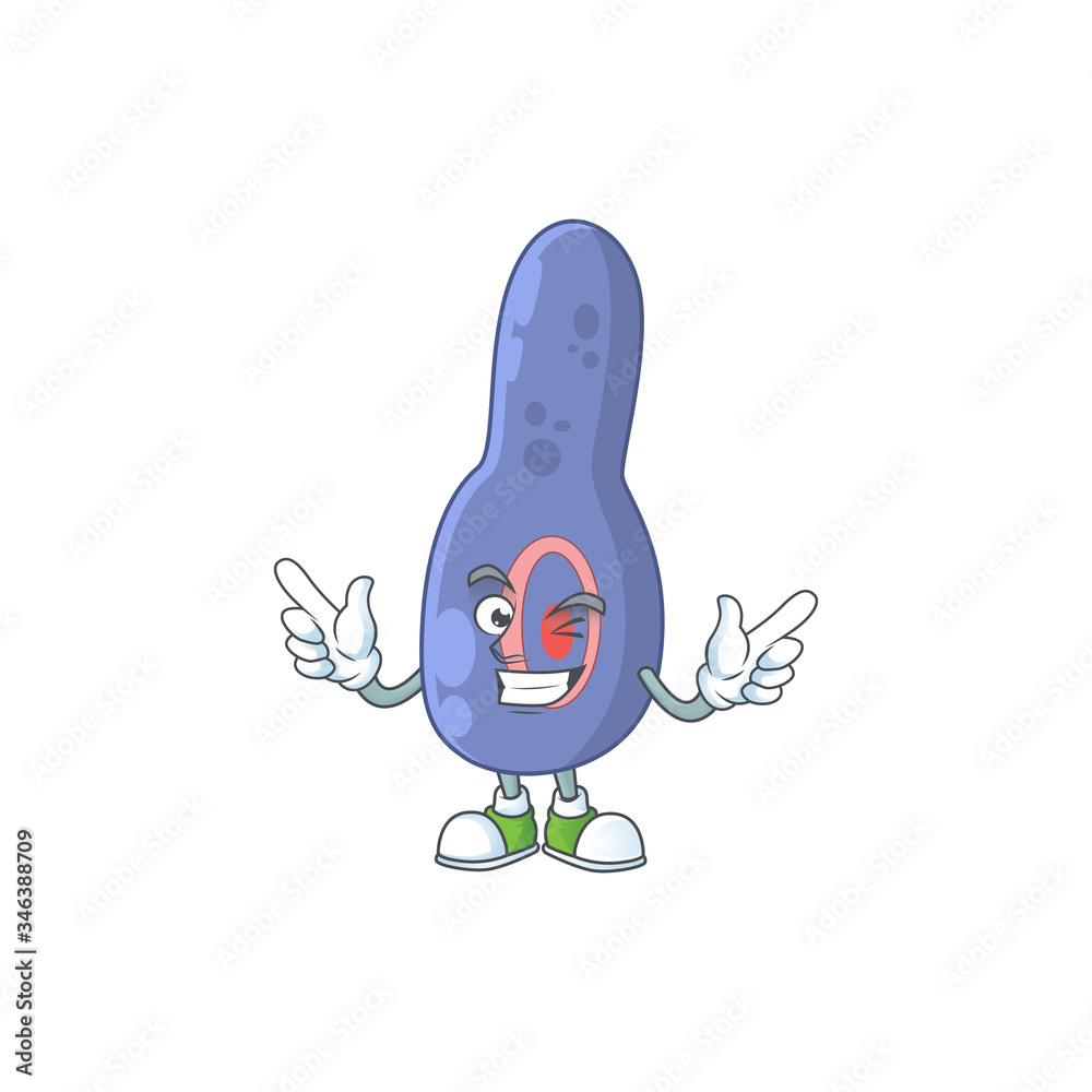 Cartoon character design concept of clostrisium botulinum cartoon design style with wink eye Cartoon character design concept of clostrisium botulinum cartoon design style with wink eye