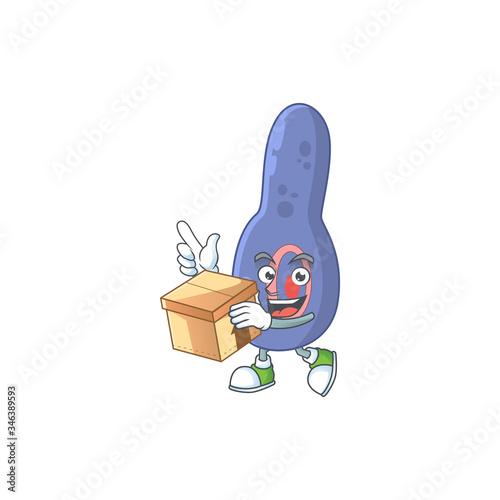 Clostrisium botulinum cartoon design style having gift box
