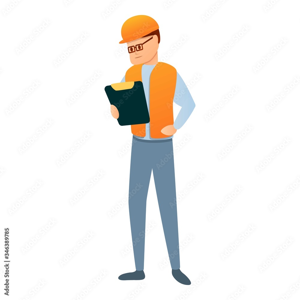 Contractor man icon. Cartoon of contractor man vector icon for web design isolated on white background Contractor man icon. Cartoon of contractor man vector icon for web design isolated on white background