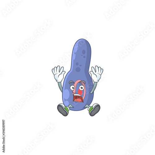 Clostrisium botulinum cartoon character design showing shocking gesture