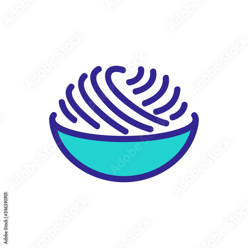 bowl of rice noodles icon vector. bowl of rice noodles sign. color symbol illustration