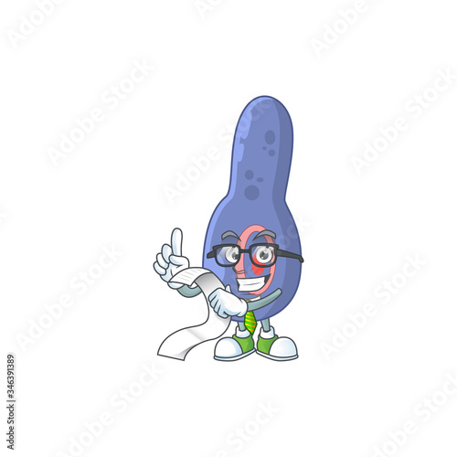 Mascot cartoon concept of clostrisium botulinum with menu list