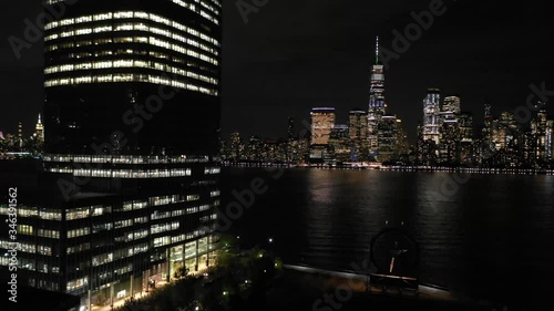 Aerial footage of New York Manhattan & New Jersey, USA