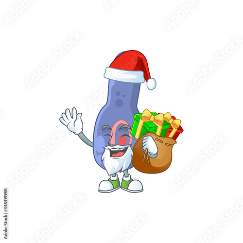 Santa clostrisium botulinum Cartoon character design with sacks of gifts