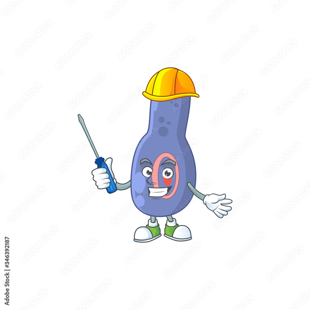 Smart automotive clostrisium botulinum presented in mascot design style Smart automotive clostrisium botulinum presented in mascot design style