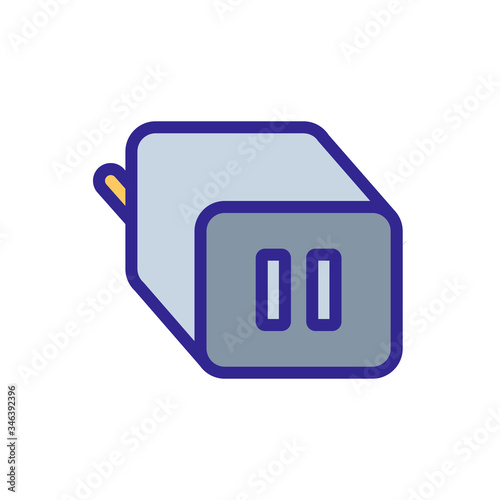 portable charging power supply for two devices icon vector. portable charging power supply for two devices sign. color symbol illustration