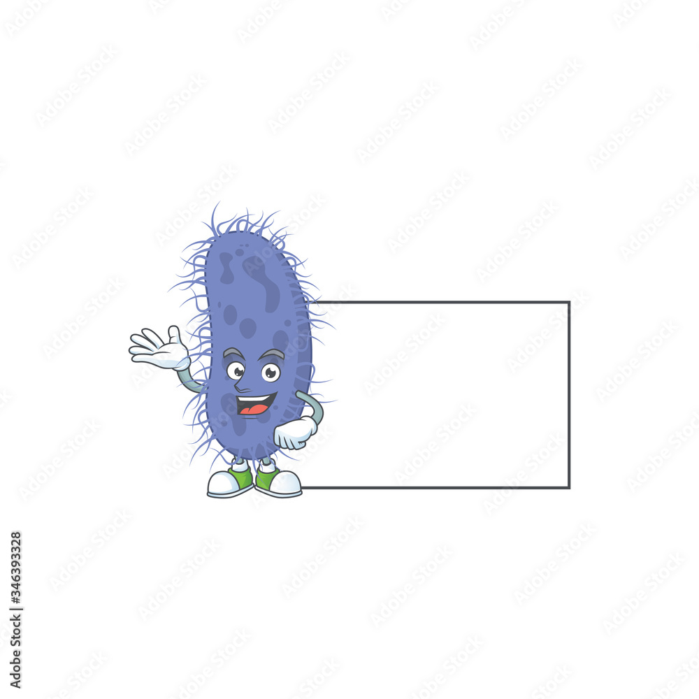 An image of salmonella typhi with board mascot design style