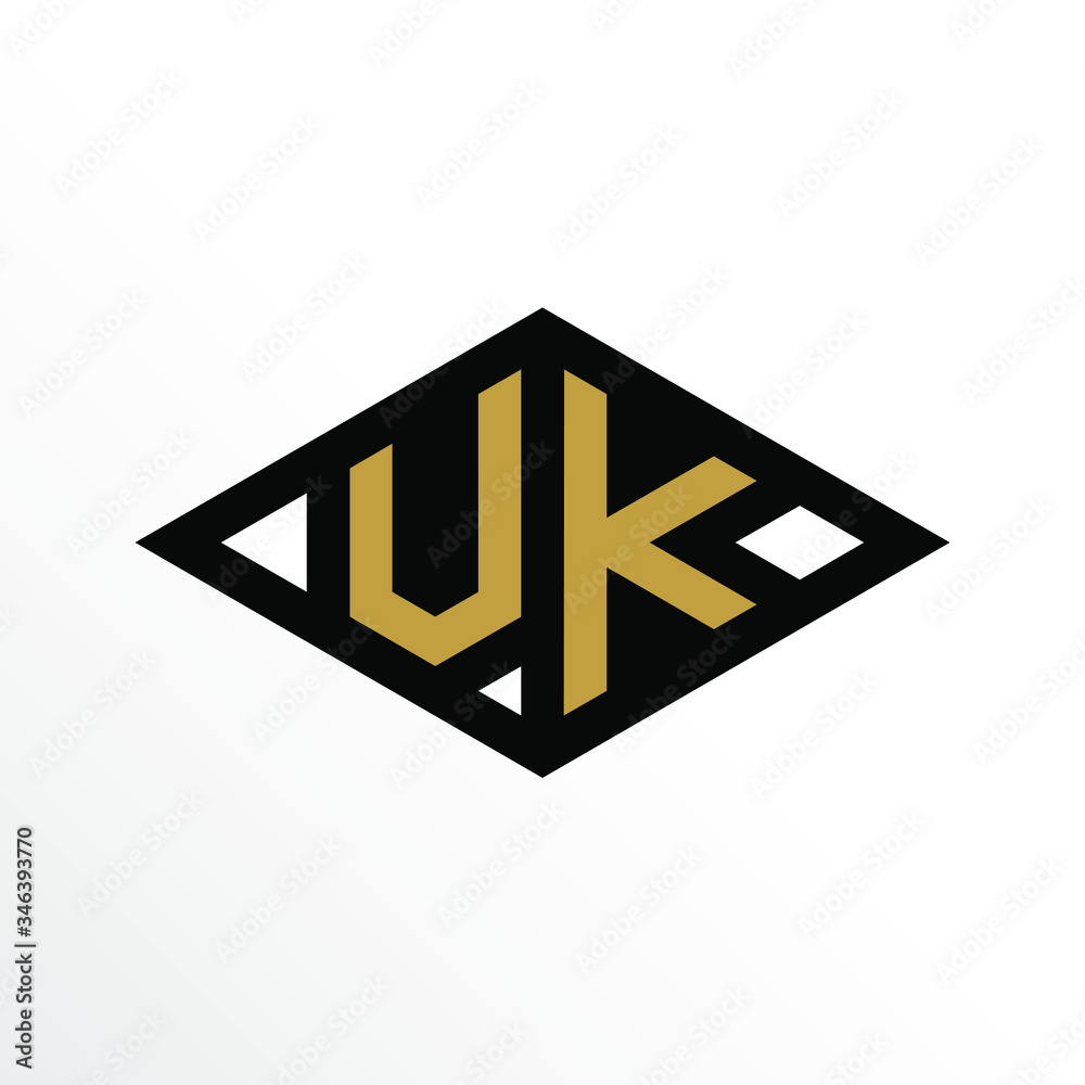 Initial Letter VK Geometric Abstract Diamond Shape Logo Design Initial Letter VK Geometric Abstract Diamond Shape Logo Design