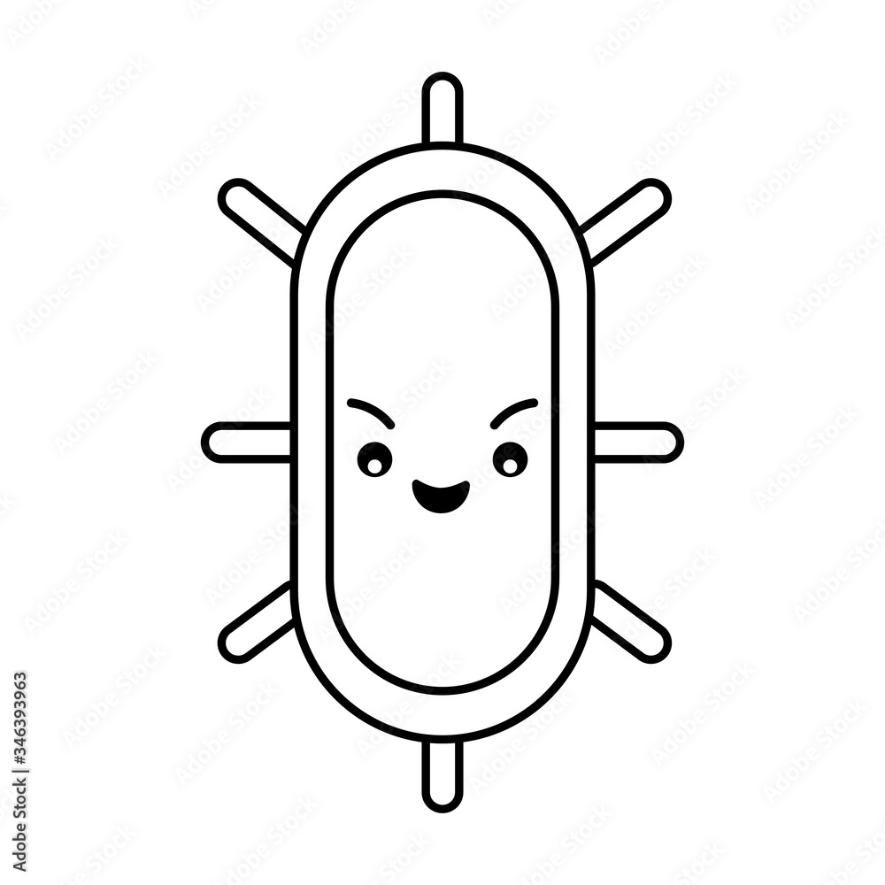 Virus cartoon line style icon vector design Virus cartoon line style icon vector design