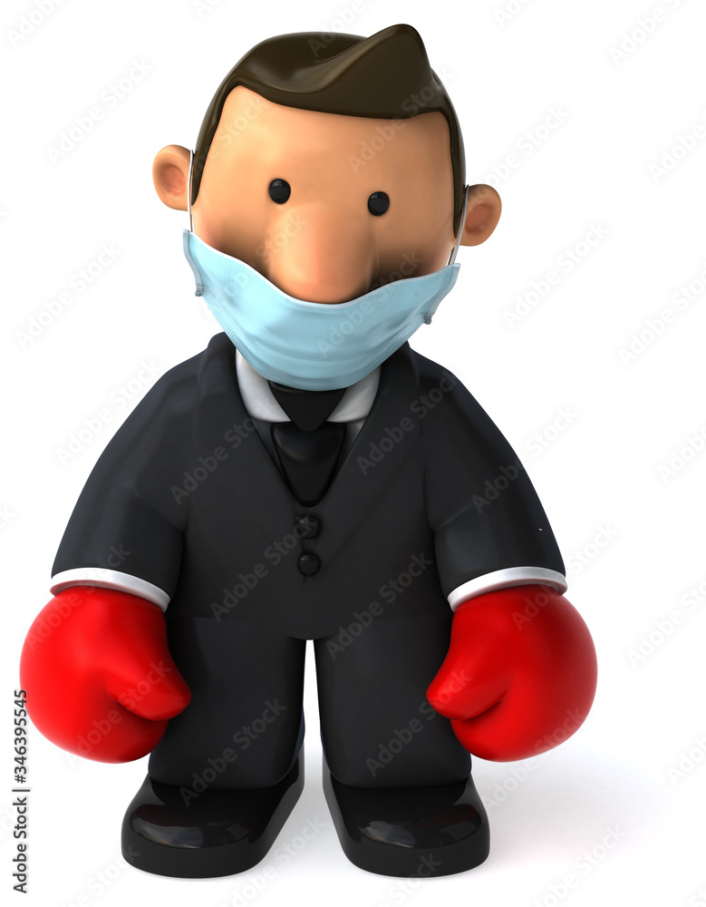 3D Illustration of a character with a mask 3D Illustration of a character with a mask