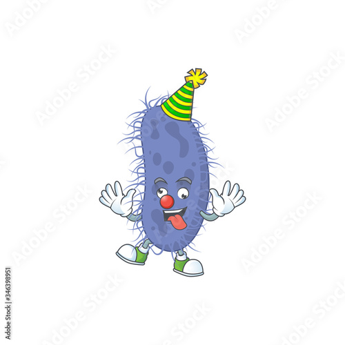 Amusing Clown salmonella typhi cartoon character mascot style
