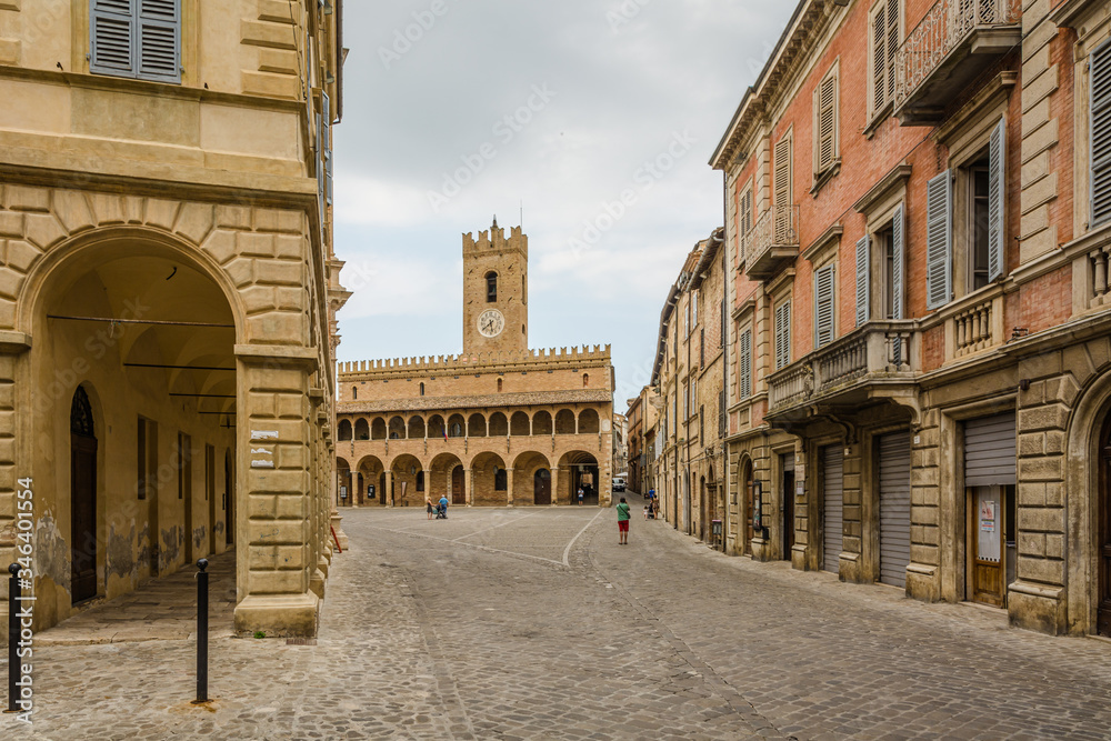 Offida, ancient medieval village in the Province of Ascoli Piceno, Marche Region - Italy - square of the people
