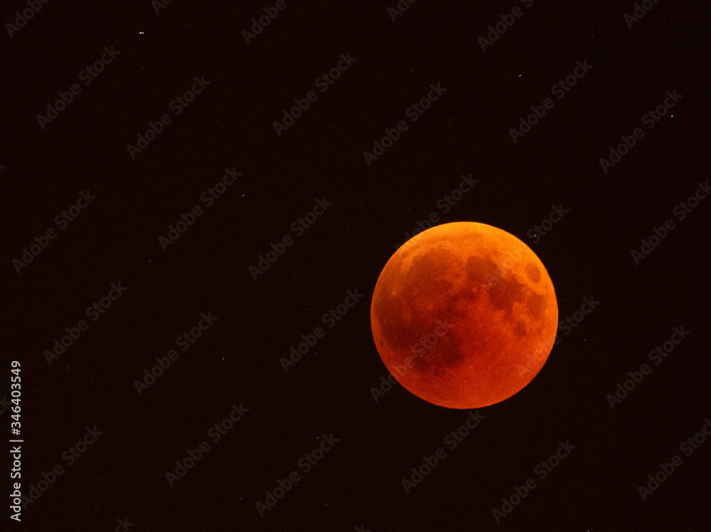 Fototapeta premium Blood moon picture during the 100% eclipse on July 27 2018