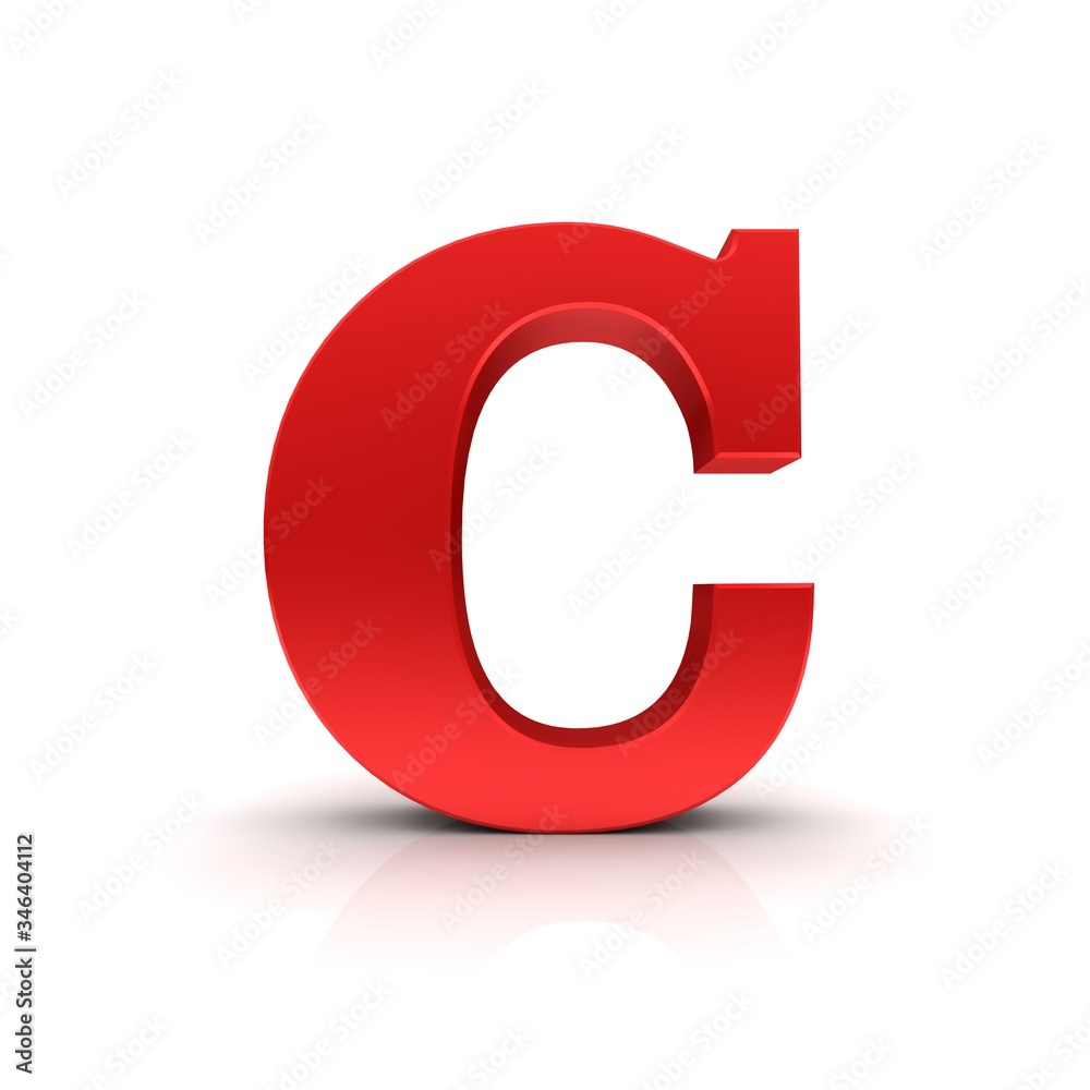 C letter red sign 3d C letter red sign 3d