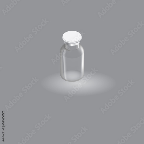 Bottle clear on color gray background